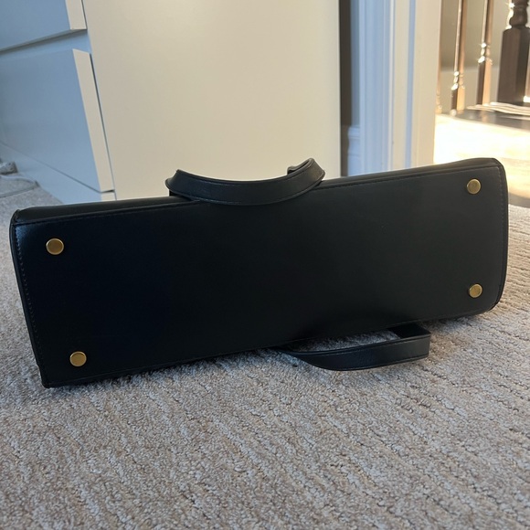 Mango black leather tote bag 15” by 11.5” by 5.5” - Picture 7 of 7